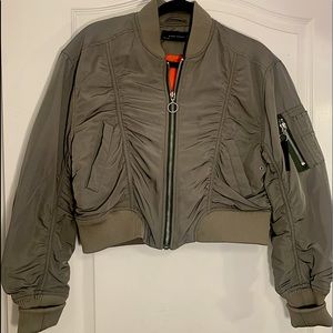 Zara Cropped Army Green Jacket